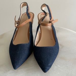 Nine West Denim & Leather Heels